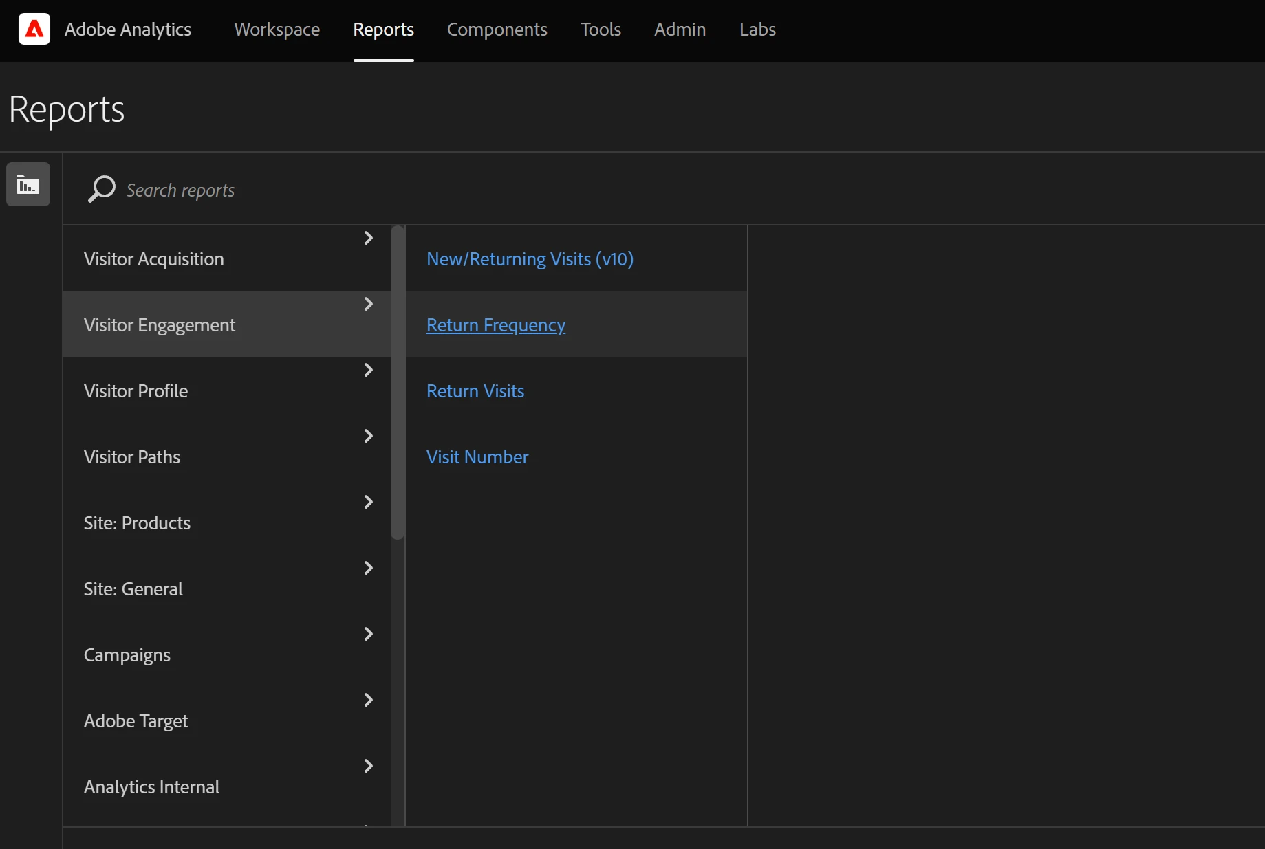 Adobe reporting interface